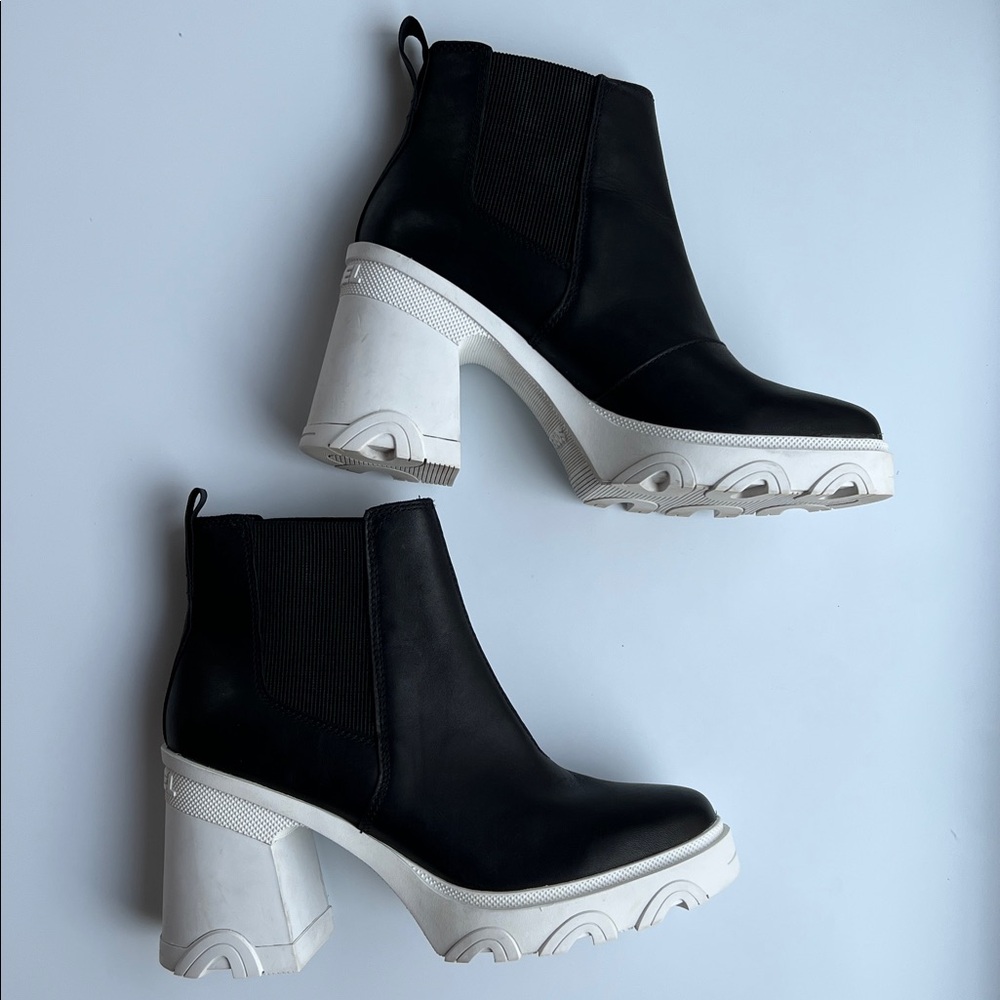 Sorel Brex Waterproof Platform Block Heel Chelsea Boot Black Size 9 - Picture 6 of 13